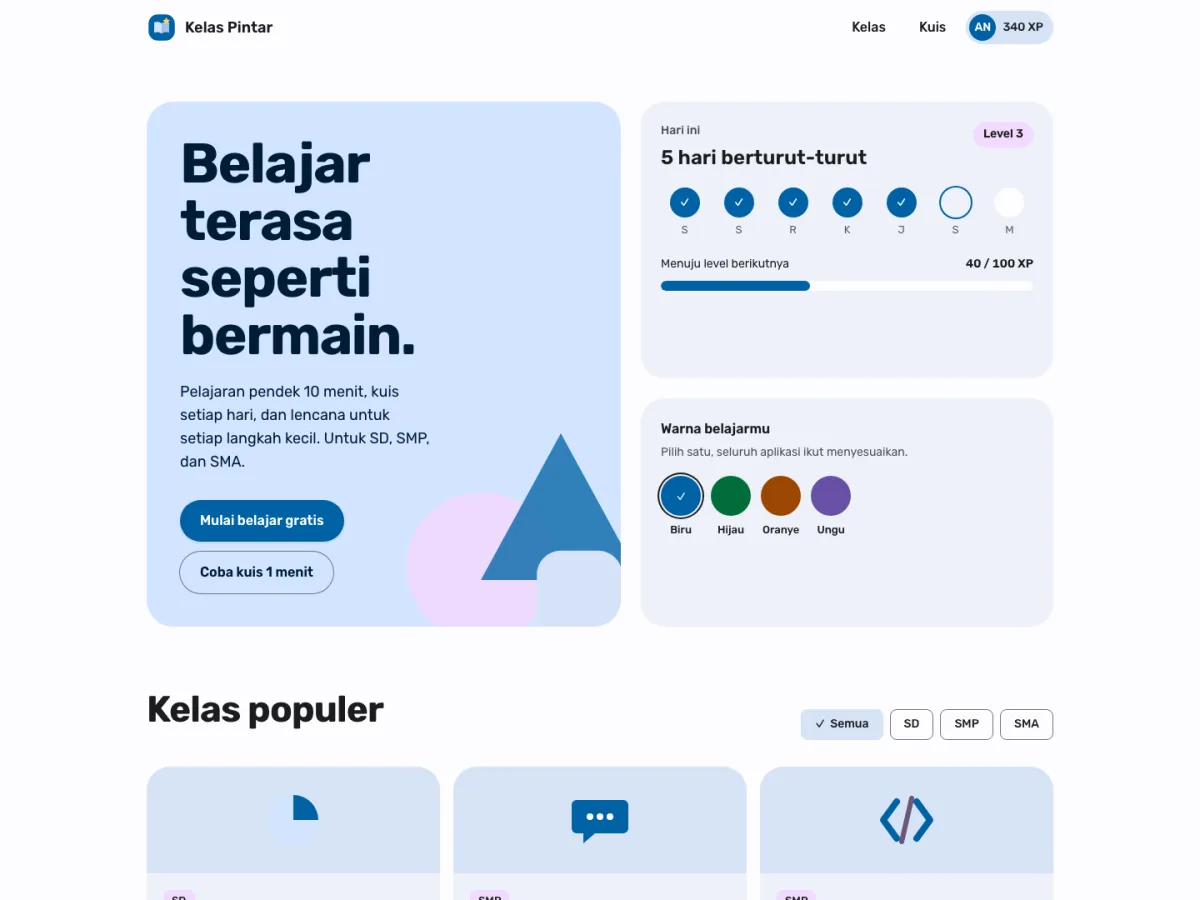 Kelas Pintar, screenshot