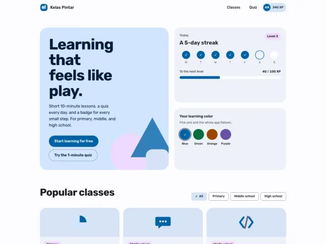 Kelas Pintar, screenshot