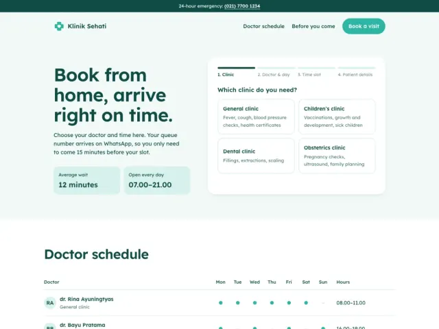 Klinik Sehati, screenshot